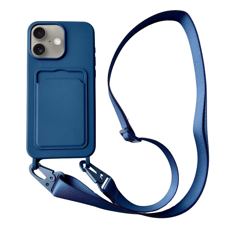 Card Slot Liquid Silicone Phone Case with Lanyard, Series 6