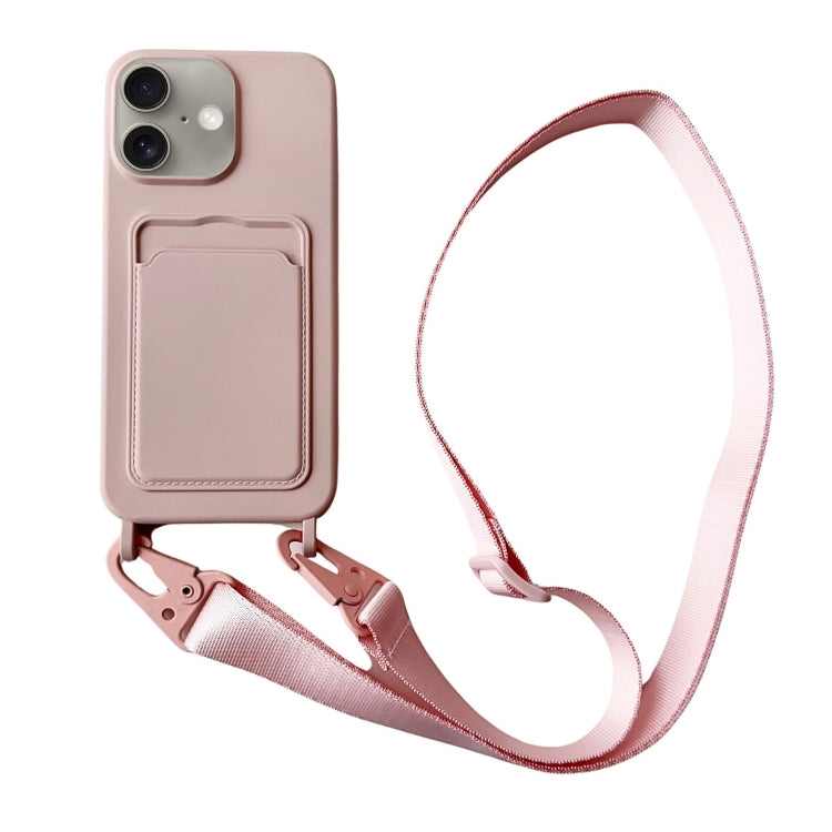 Card Slot Liquid Silicone Phone Case with Lanyard, Series 6