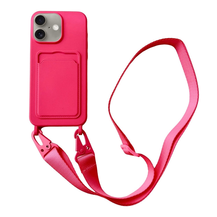 Card Slot Liquid Silicone Phone Case with Lanyard, Series 6