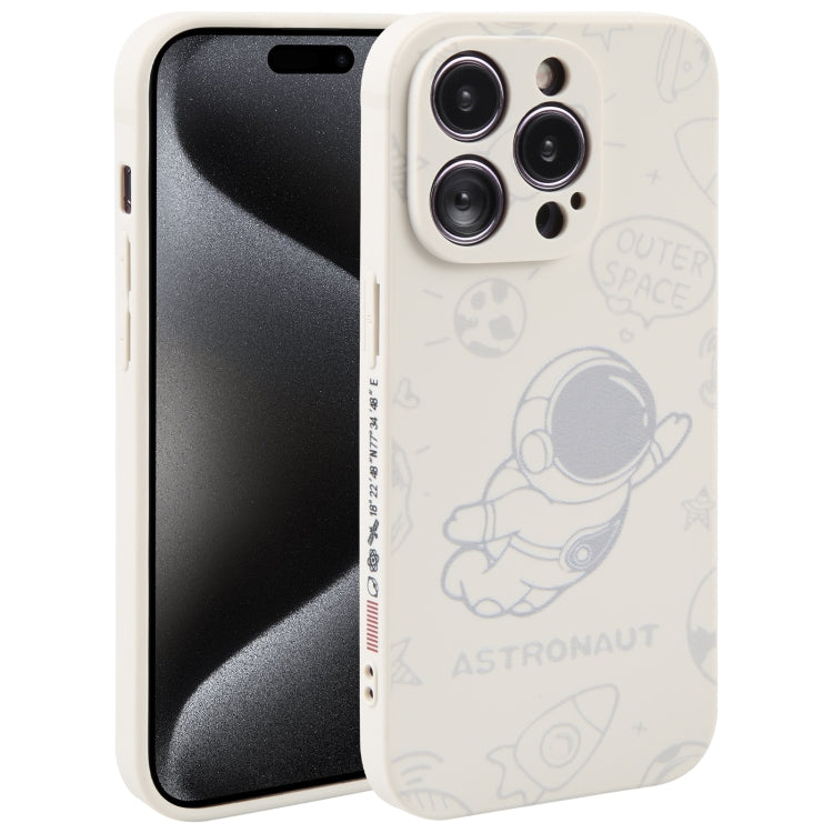 Astronaut Pattern Silicone Straight Edge Phone Case, Series 3