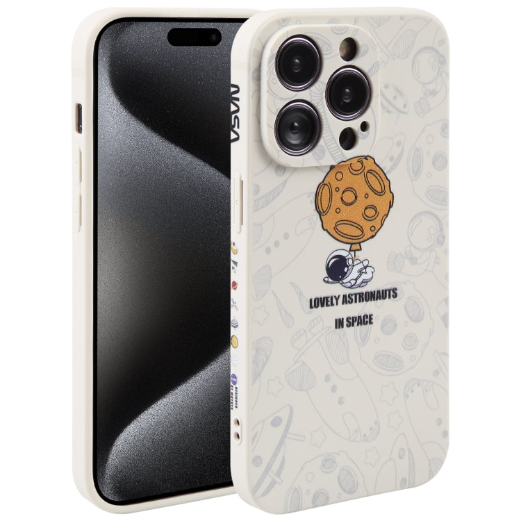 Astronaut Pattern Silicone Straight Edge Phone Case, Series 3