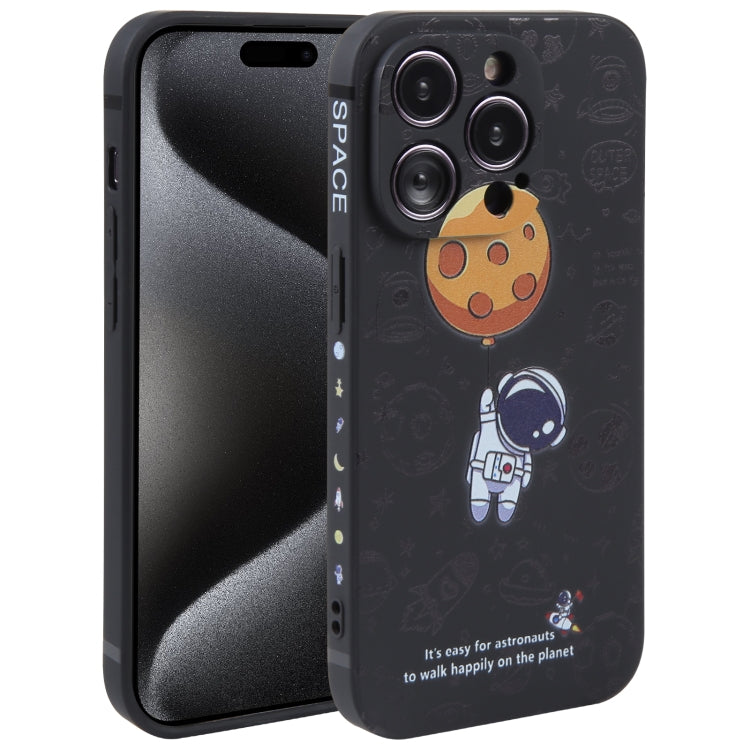 Astronaut Pattern Silicone Straight Edge Phone Case, Series 3