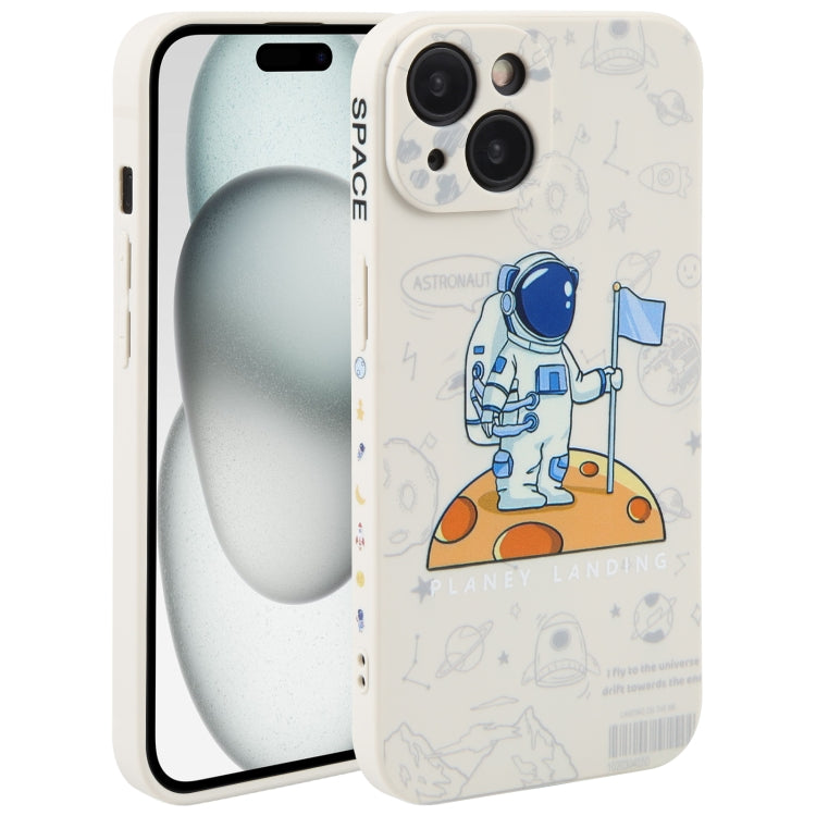 Astronaut Pattern Silicone Straight Edge Phone Case, Series 1