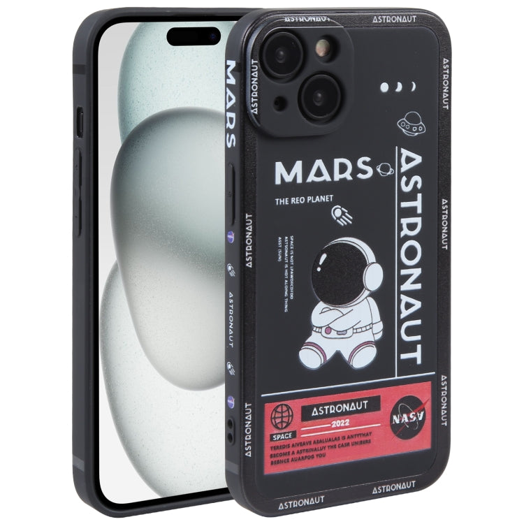 Astronaut Pattern Silicone Straight Edge Phone Case, Series 2