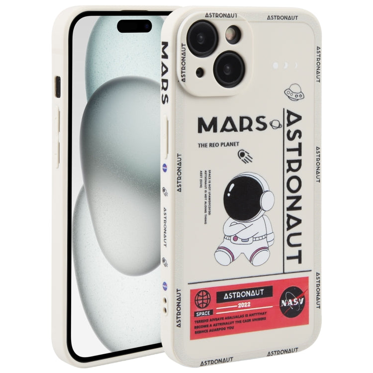 Astronaut Pattern Silicone Straight Edge Phone Case, Series 2