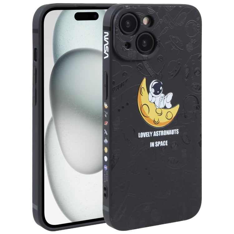 Astronaut Pattern Silicone Straight Edge Phone Case, Series 2