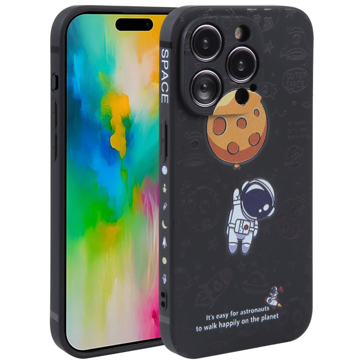 Astronaut Pattern Silicone Straight Edge Phone Case, Series 3