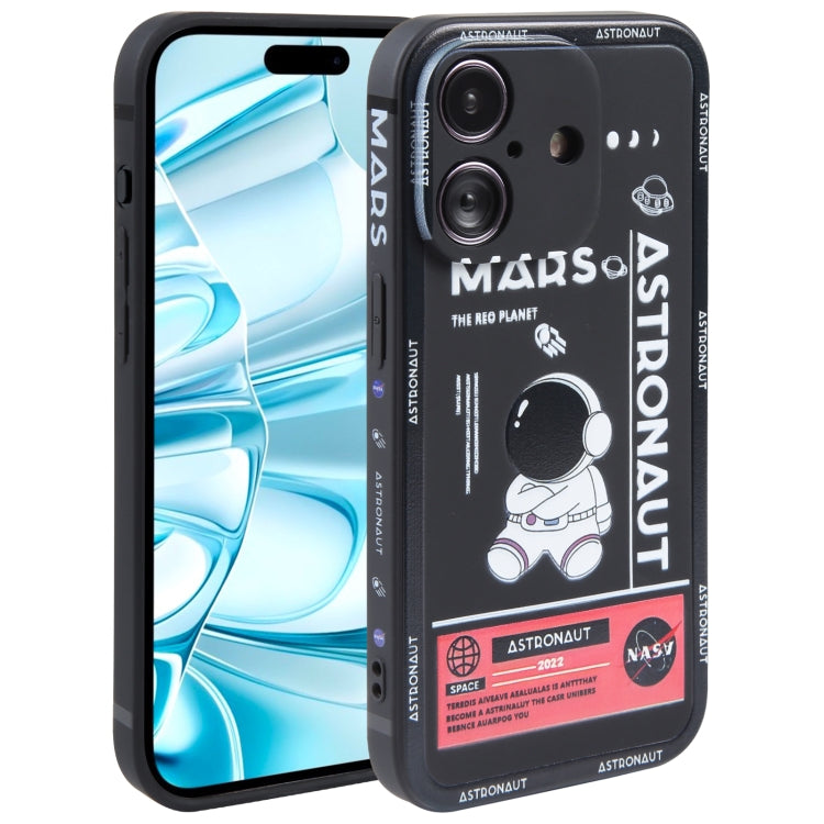 Astronaut Pattern Silicone Straight Edge Phone Case, Series 2