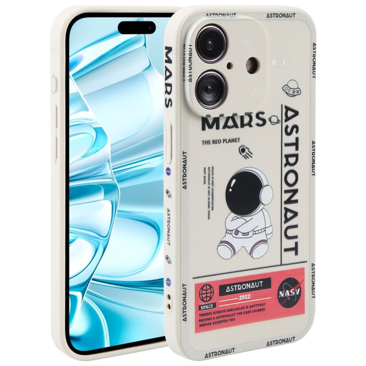 Astronaut Pattern Silicone Straight Edge Phone Case, Series 2