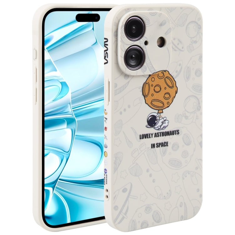 Astronaut Pattern Silicone Straight Edge Phone Case, Series 2