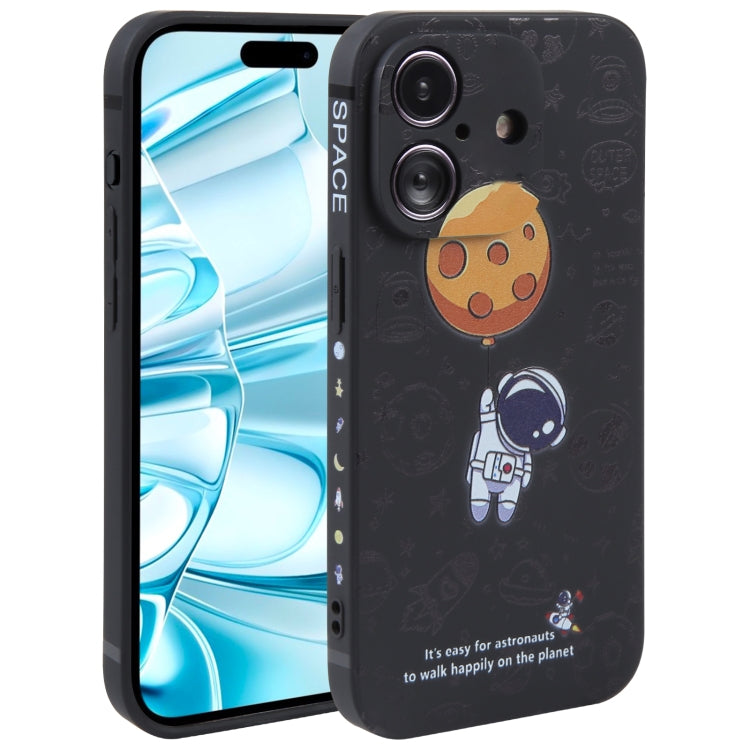 Astronaut Pattern Silicone Straight Edge Phone Case, Series 2