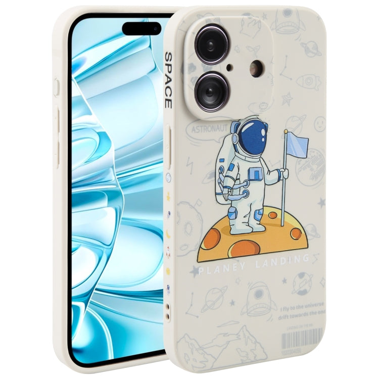 Astronaut Pattern Silicone Straight Edge Phone Case, Series 2