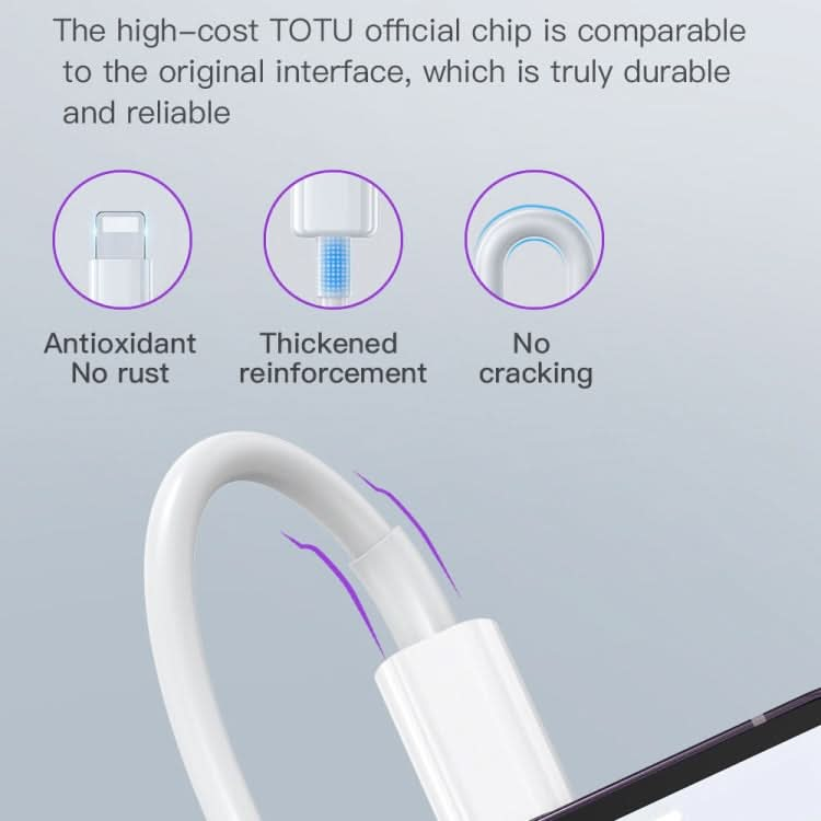 TOTU CB-1-L 15W USB to 8 Pin Fast Charging Data Cable, Length: 1m