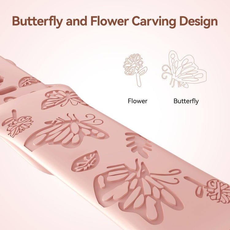 Butterfly Flower Embossed Silicone Watch Band, Series 3