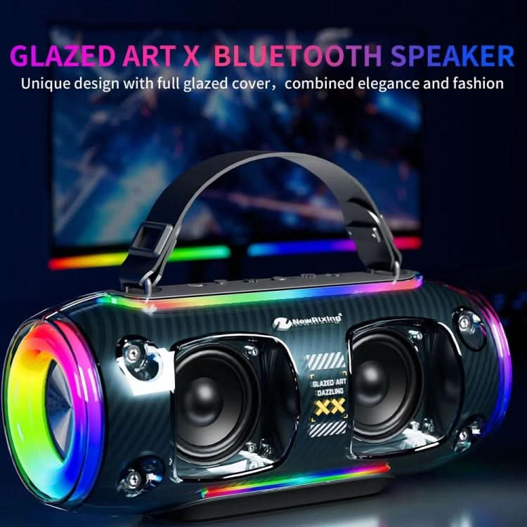 New Rixing NR8806 Portable Outdoor Wireless Bluetooth Speaker RGB Colorful Subwoofer