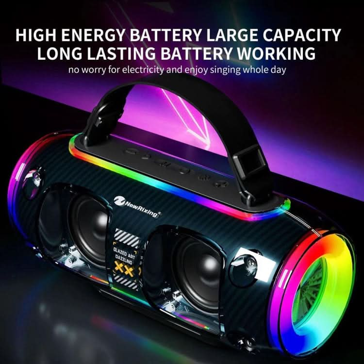 New Rixing NR8806 Portable Outdoor Wireless Bluetooth Speaker RGB Colorful Subwoofer