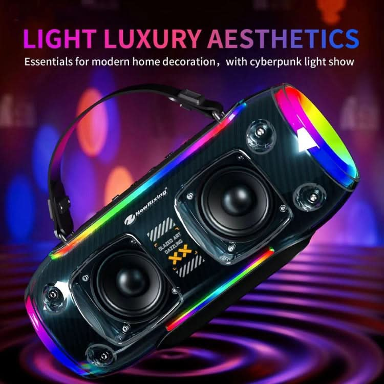 New Rixing NR8806 Portable Outdoor Wireless Bluetooth Speaker RGB Colorful Subwoofer