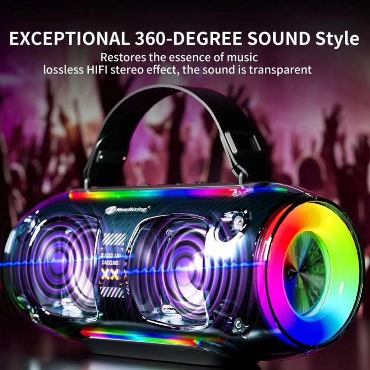 New Rixing NR8806 Portable Outdoor Wireless Bluetooth Speaker RGB Colorful Subwoofer