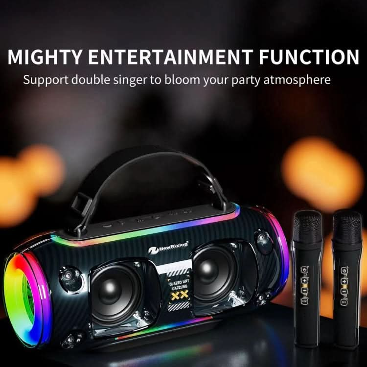 New Rixing NR8806 Portable Outdoor Wireless Bluetooth Speaker RGB Colorful Subwoofer