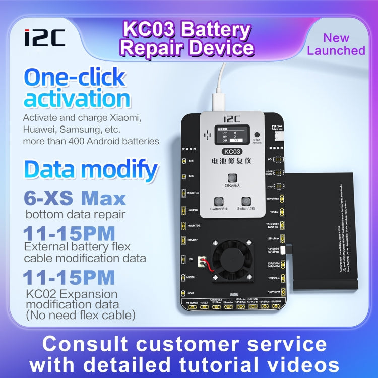 i2C KC03 Multi-function Battery Activation Detection Repair Device for iPhone 6-15 Pro Max / Android My Store