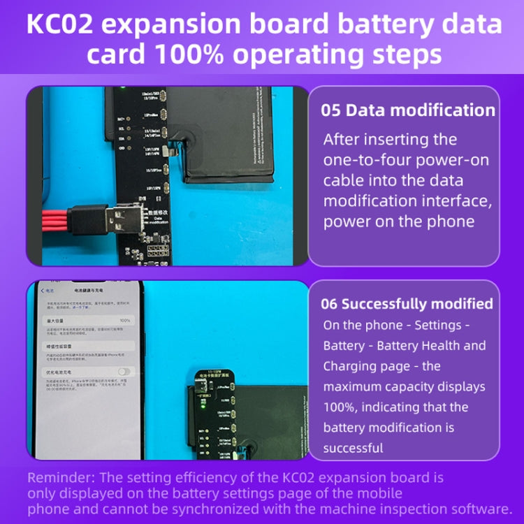 i2C KC02 Battery Data Repair Expansion Board Modifying Battery Efficiency for iPhone 11-15 Pro Max