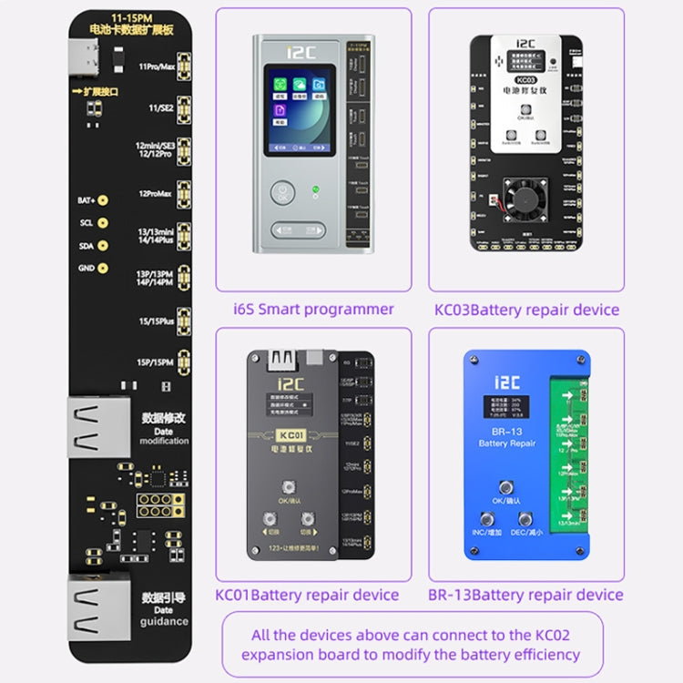 i2C KC02 Battery Data Repair Expansion Board Modifying Battery Efficiency for iPhone 11-15 Pro Max My Store