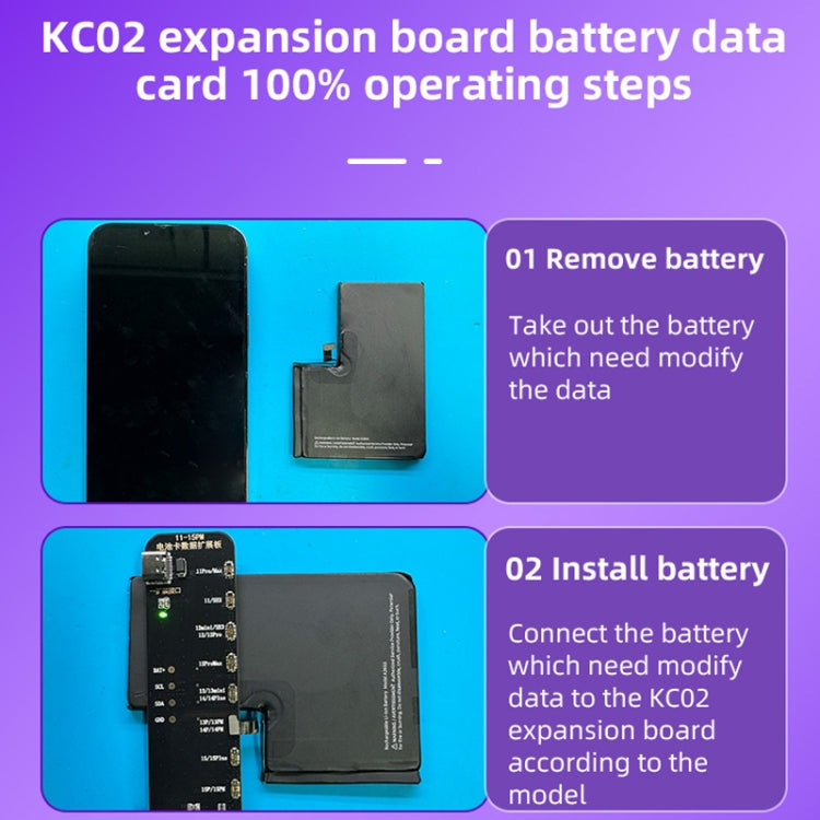 i2C KC02 Battery Data Repair Expansion Board Modifying Battery Efficiency for iPhone 11-15 Pro Max