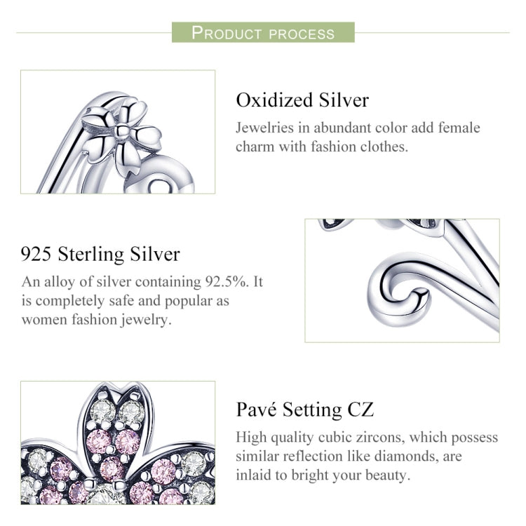 S925 Sterling Silver Beautiful Flowers DIY Bracelet Accessories