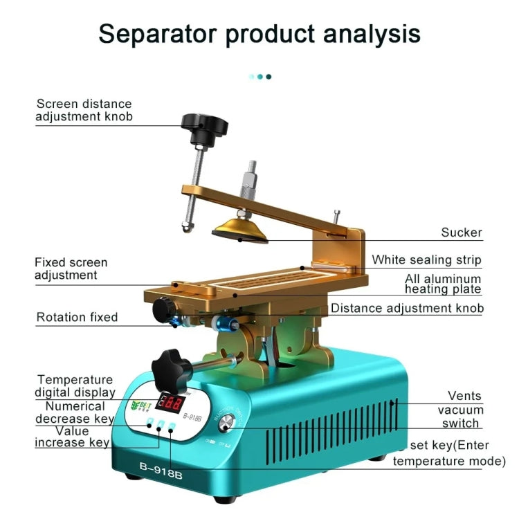 BEST B-918B 7 inch Multi-function Mobile Phone Screen Rotary Separator