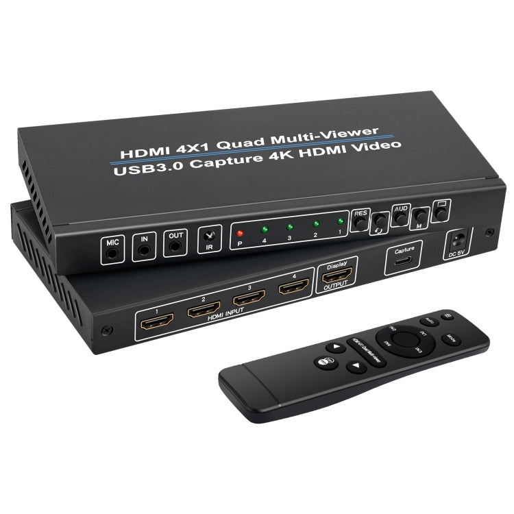 NK-941S 4K HDMI 4x1 Screen Splitter + USB3.0 Video Capture All In One Machine