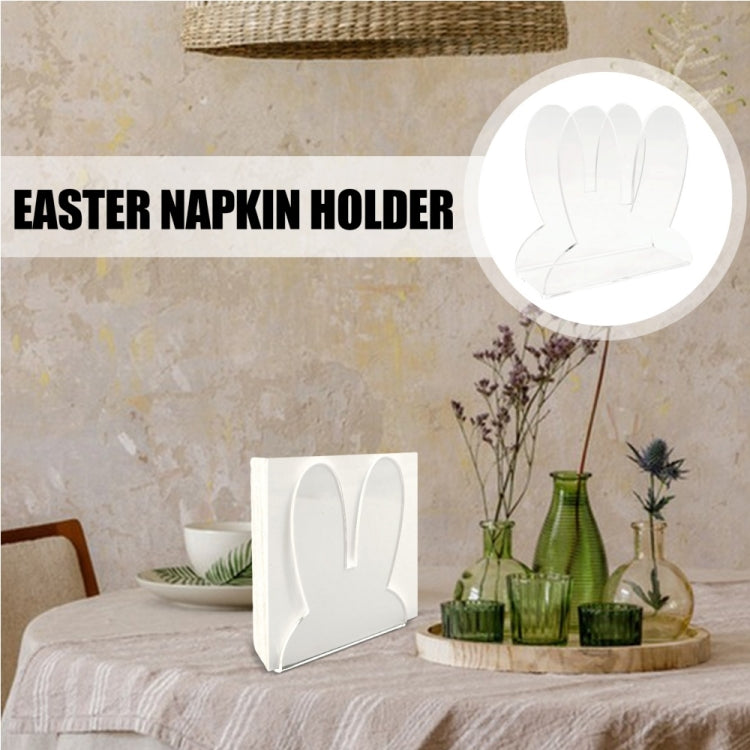 Acrylic Easter Bunny Ears Shape Napkin Storage Rack My Store