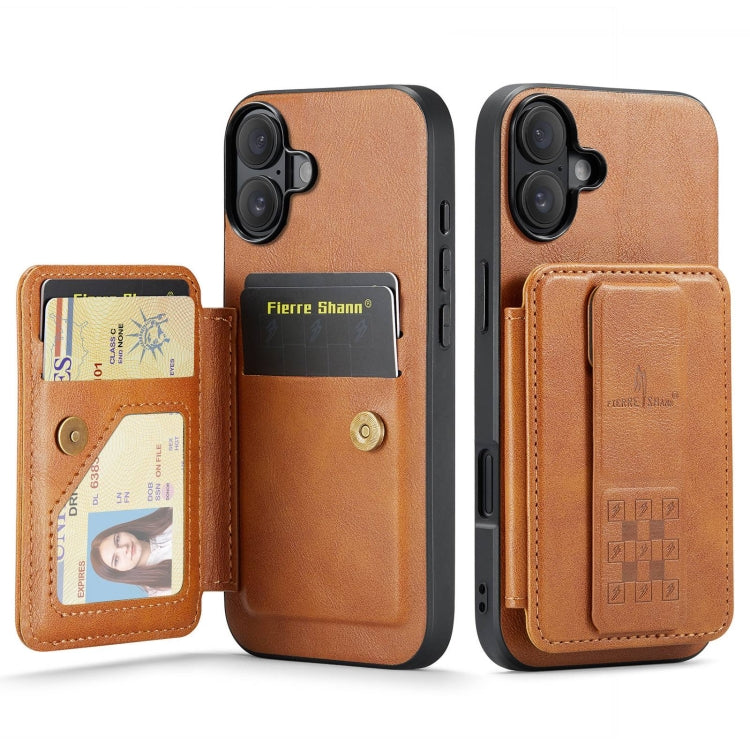 Fierre Shann Oil Wax Cow Leather Card Holder Back Phone Case, Series 2