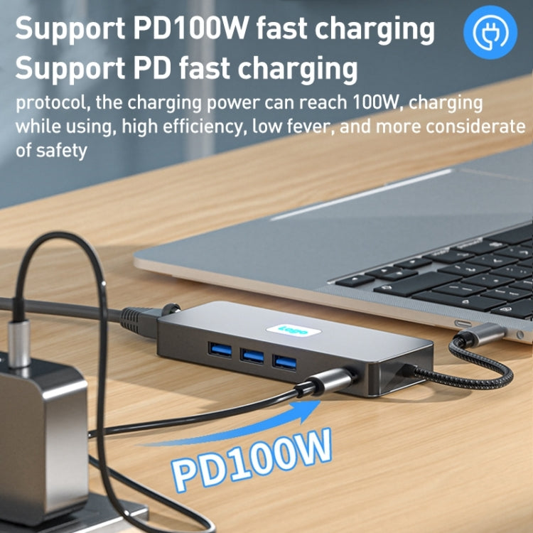 BYL-2401 8 in 1 Type-C to PD100W + USB3.0 + HDMI + DP + RJ45 HUB Docking Station My Store