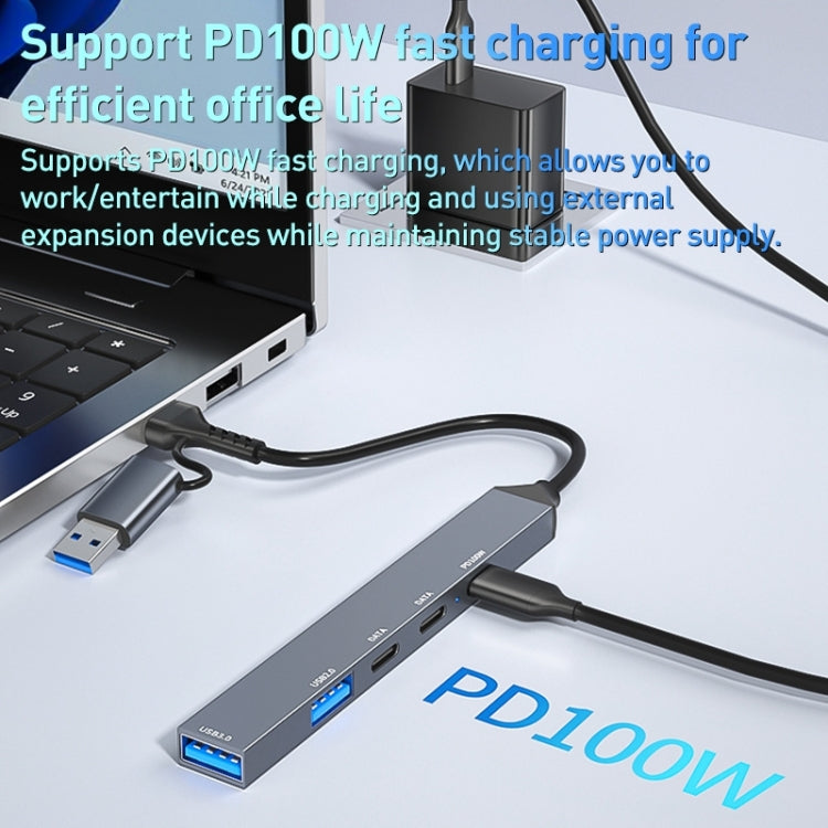 ADS-809D 5 in 1 USB + Type-C to PD100W + USB3.0/2.0 + Type-C HUB Docking Station My Store