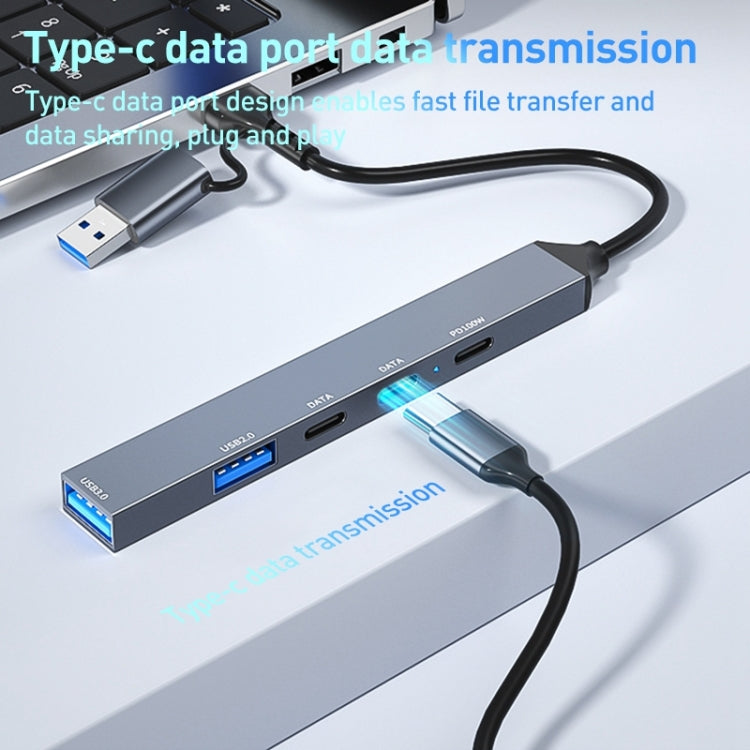 ADS-809D 5 in 1 USB + Type-C to PD100W + USB3.0/2.0 + Type-C HUB Docking Station