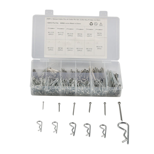 250pcs / Box Heavy Duty Zinc Plated Cotter R Tractor Clip Pin-Reluova