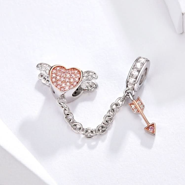 S925 Sterling Silver Pierce The Heart Satety Chain DIY Bracelet Accessories