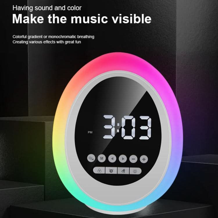 P13 Multifunctional RGB Wireless Bluetooth Speaker with Colorful Lights & Alarm & Clock