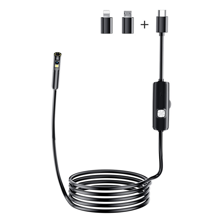 AN112 8mm Double Lenses HD Industry Endoscope Type-C + Micro USB + 8 Pin Connection Reluova