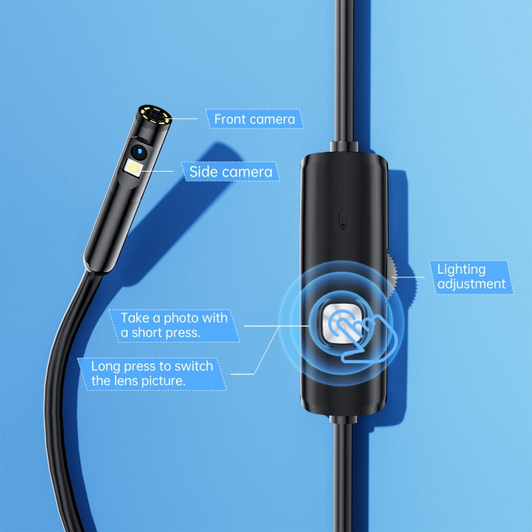 AN112 8mm Double Lenses HD Industry Endoscope Type-C + Micro USB + 8 Pin Connection Reluova