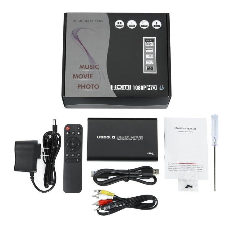 MP2506P 4K 30Hz HD Media Player, Support Auto Loop Play Videos & Photos & Music Reluova