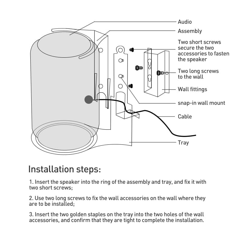 Wireless Bluetooth Speaker Hidden Wall Mounting Bracket