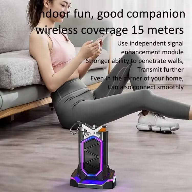 GQ-18 RGB Colorful Mech Mechanical Waterproof Wireless Bluetooth Desktop Subwoofer