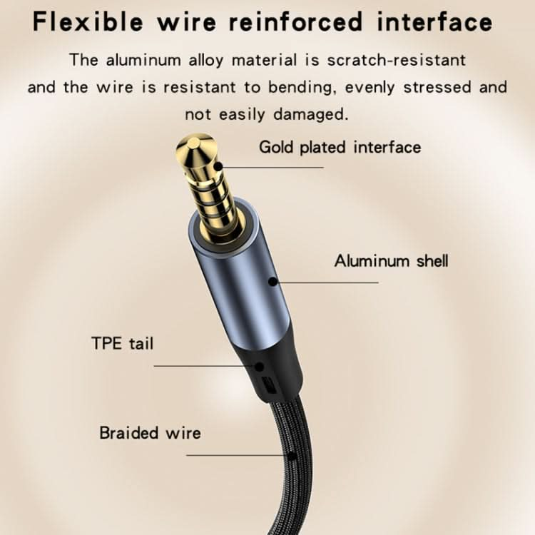 Yesido YAU43 3.5mm to 3.5mm AUX Audio Adapter Cable, Length: 1m