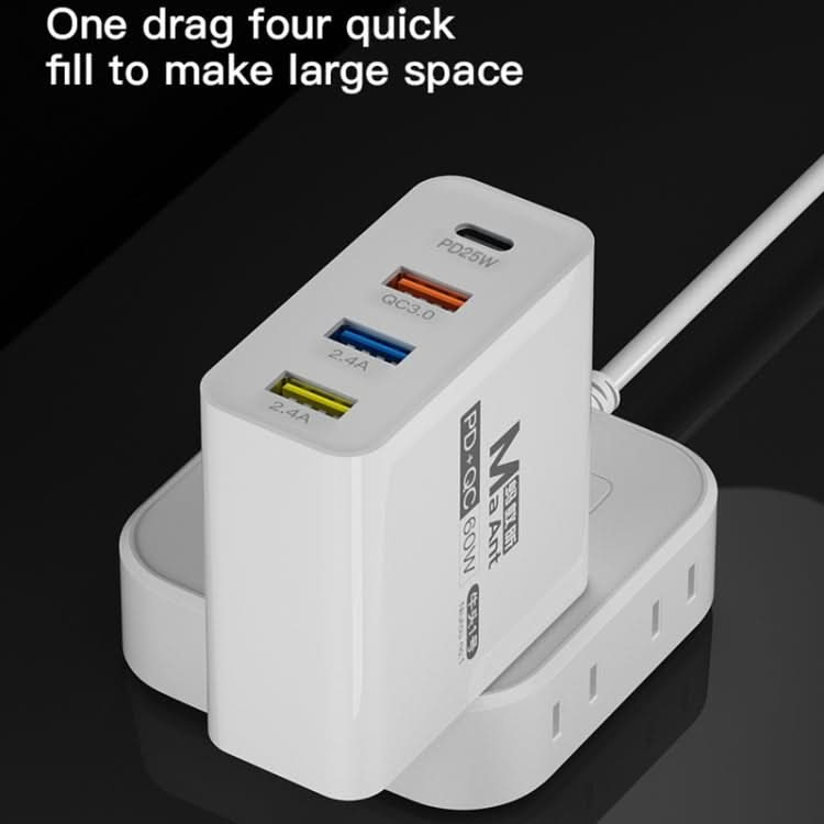 Ma-Ant 60W USB-C/Type-C+3 USB Multi-port Fast Charging Charger