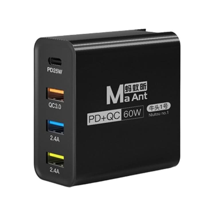 Ma-Ant 60W USB-C/Type-C+3 USB Multi-port Fast Charging Charger