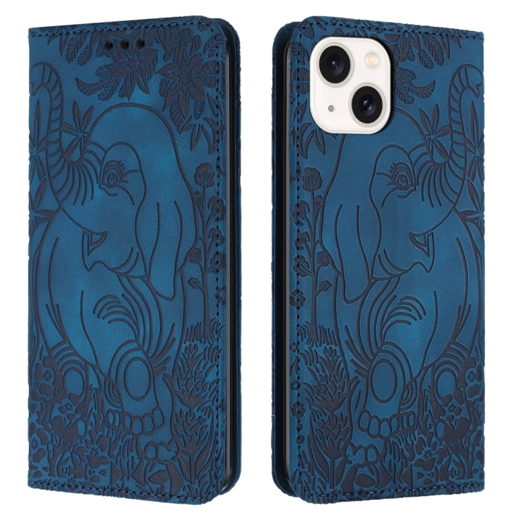 Retro Elephant Embossed Leather Phone Case, Series 2