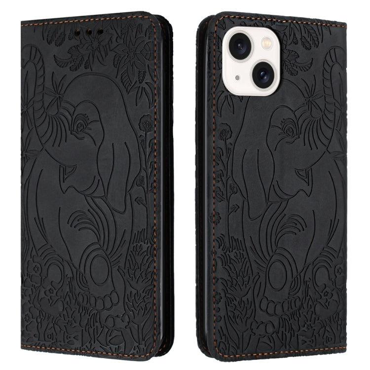 Retro Elephant Embossed Leather Phone Case, Series 2