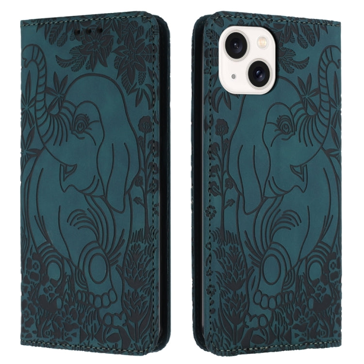 Retro Elephant Embossed Leather Phone Case, Series 2