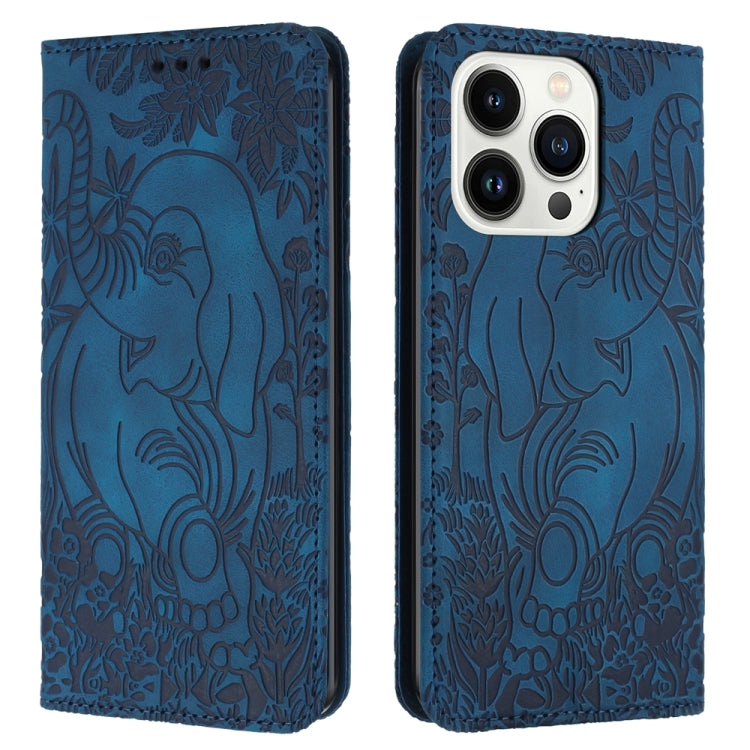 Retro Elephant Embossed Leather Phone Case, Series 2